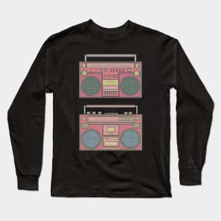 Red Classic Boombox Long Sleeve T-Shirt